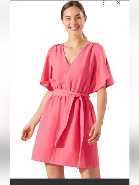 Tommy Bahama St. Lucia Split Shoulder Linen Dress